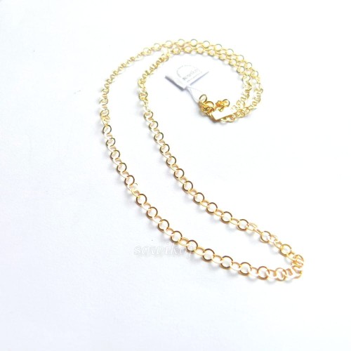 Łańcuszek srebrny pozłacany  Rolo