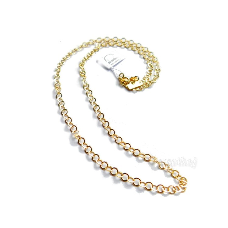 Srebro pr 925 pozłacane - łańcuszek z dużymi ogniwkami - Rolo