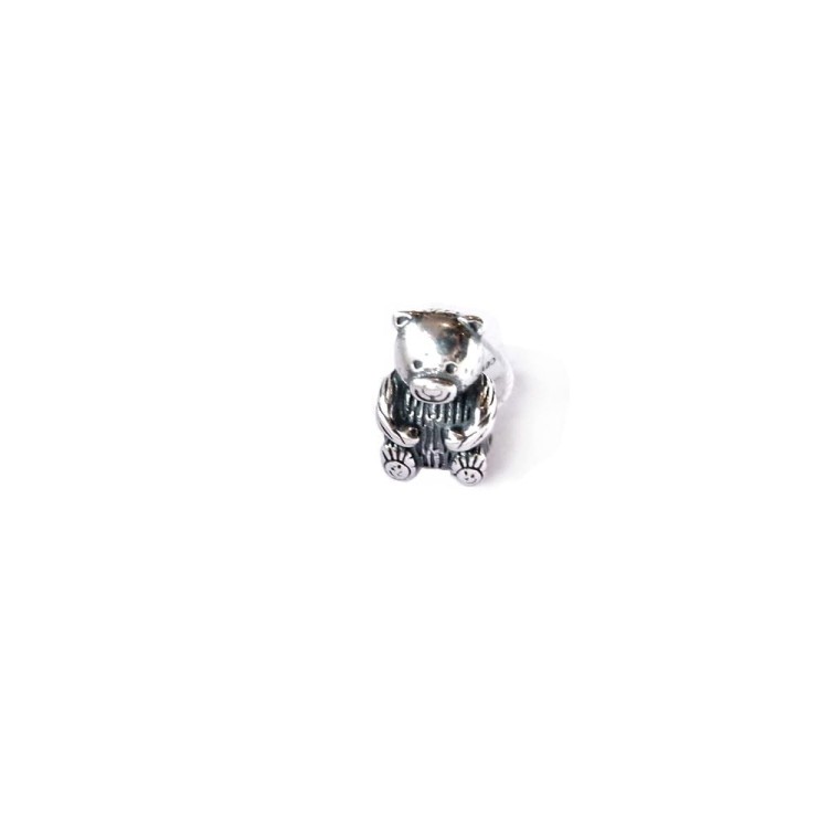 Miś  Teddy- srebrna zawieszka do bransoletki typu pandora - charms