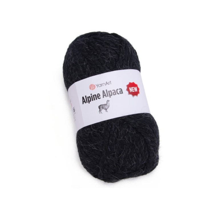 Czarna mięsista gruba włóczka Alpine Alpaca kolor 1439