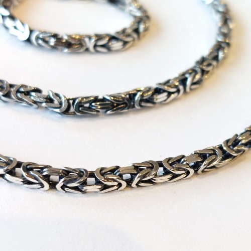 Łańcuszek męski srebrny oksydowany królewski 2.75.