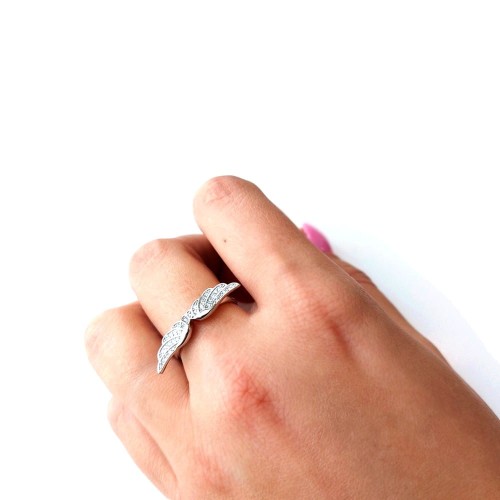 Pierścionek - skrzydła anioła podwójne