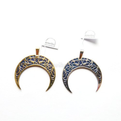 Zawieszka - wisiorek na łańcuszek róg obfitości - półksiężyc srebro z tytanem