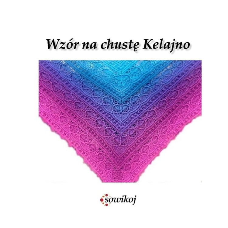 Wzór graficzny na szydełkową chustę Kelajno