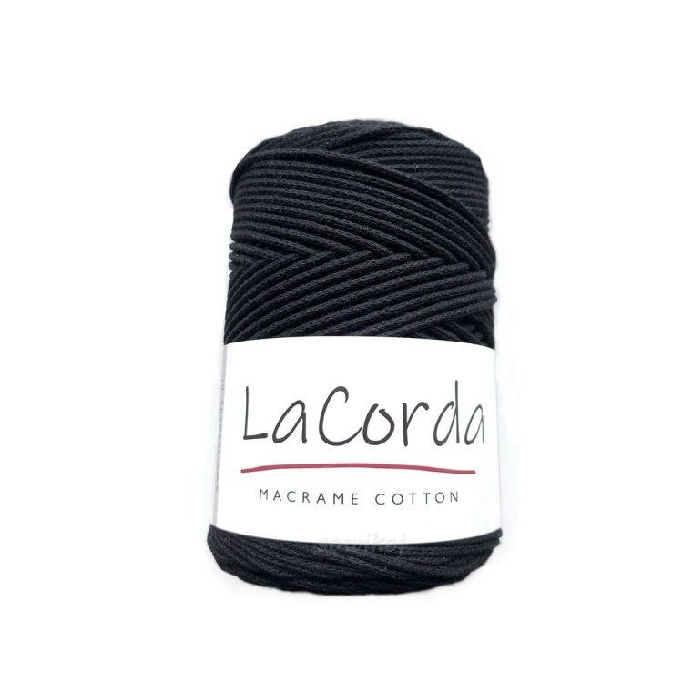 czarny sznurek do makramy bawełniany 2-3mm