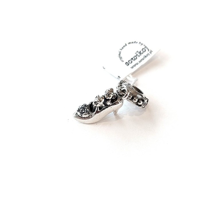 Zawieszka srebrna na bransoletkę dwie myszki w bucie