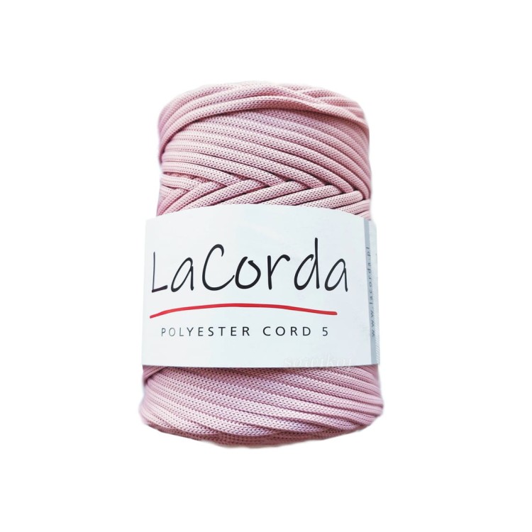 Poliestrowy sznurek do makramy płaski 5mm LaCorda Polyster Cord 5 kolor lila wrzos 720