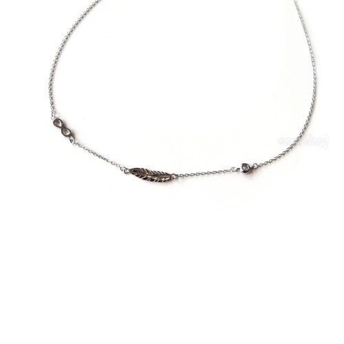 Srebrny łańcuszek piórko i nieskończoność