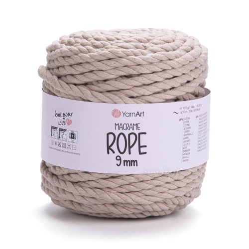 Sznur - gruba lina skręcana - do makramy i na uchwyty YarnArt rope 9 mm