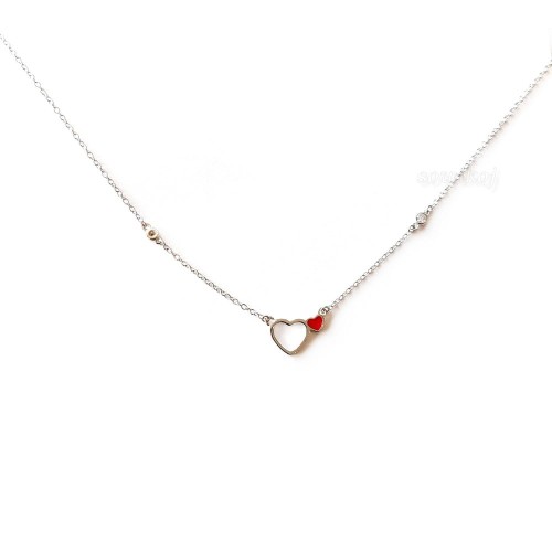 Łańcuszek celebrytka z serduszkiem - srebro