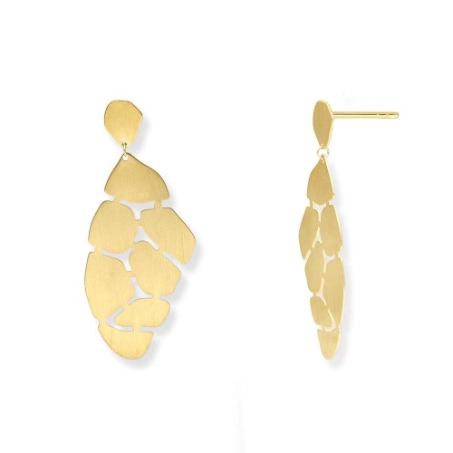 Srebrne duże płatki wiszące kolczyki pozłacane srebro 925.