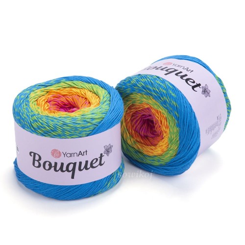 Włóczka bawełniana ombre YarnArt Bouquet kolor 719.
