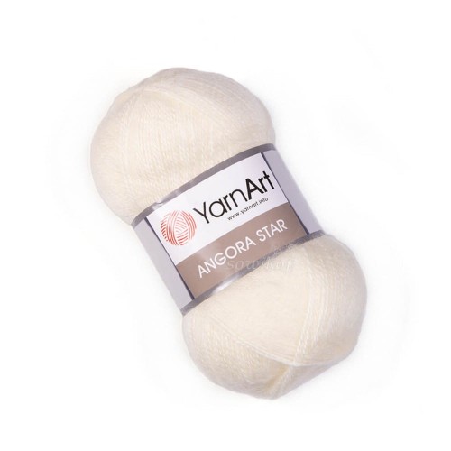 Włóczka YarnArt Angora Star - delikatna wełna w kolorze kremu 502