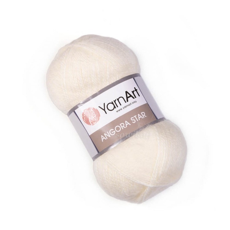 Włóczka YarnArt Angora Star - delikatna wełna w kolorze kremu 502