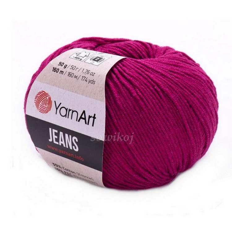 YarnArt Jeans kolor wino Chianti