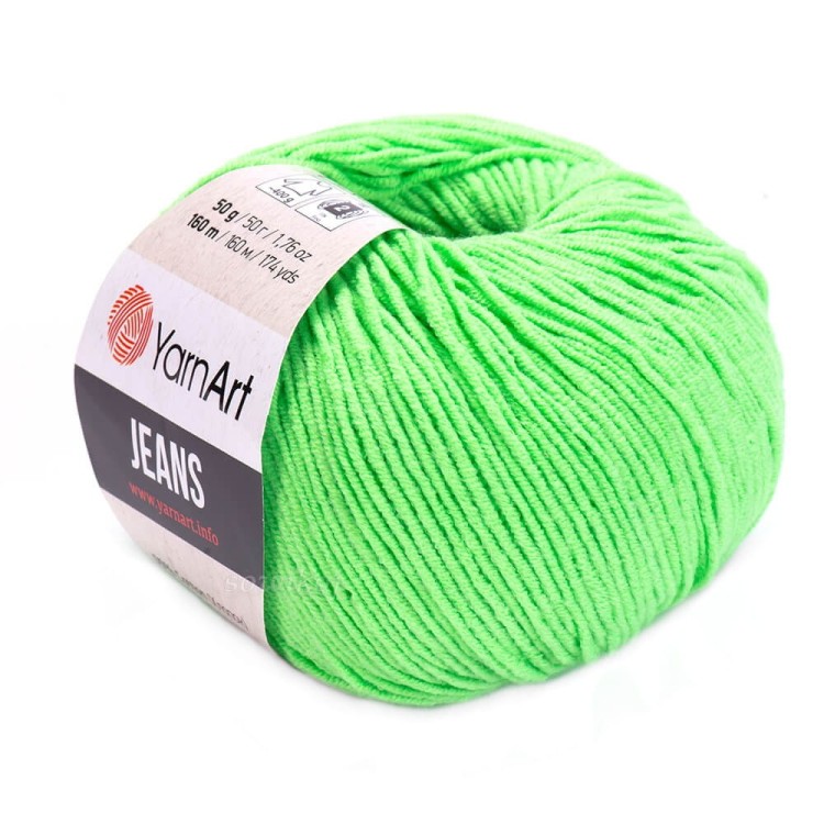 YarnArt Yeans w kolorze neonowym zielonym 60