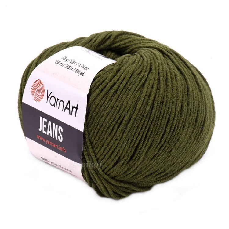 YarnArt Jeans bawełna z akrylem w kolorze khaki 82