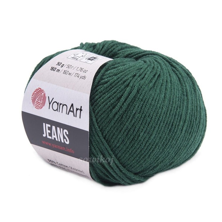 Włóczka YarnArt Jeans w kolorze zielonej butelki 92