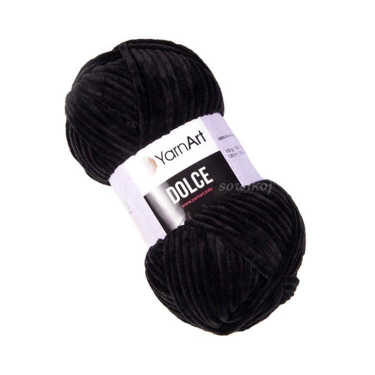Miękka włóczka na zabawki Yarnart DOLCE kolor czarny 742.