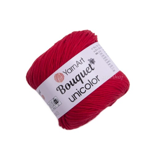 Czerwona włóczka Bouquet unicolor 3217