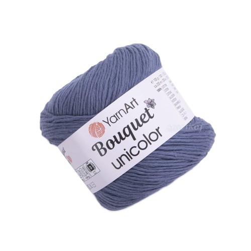 Włóczka bawełniana w stalowym kolorze - Bouquet unicolor