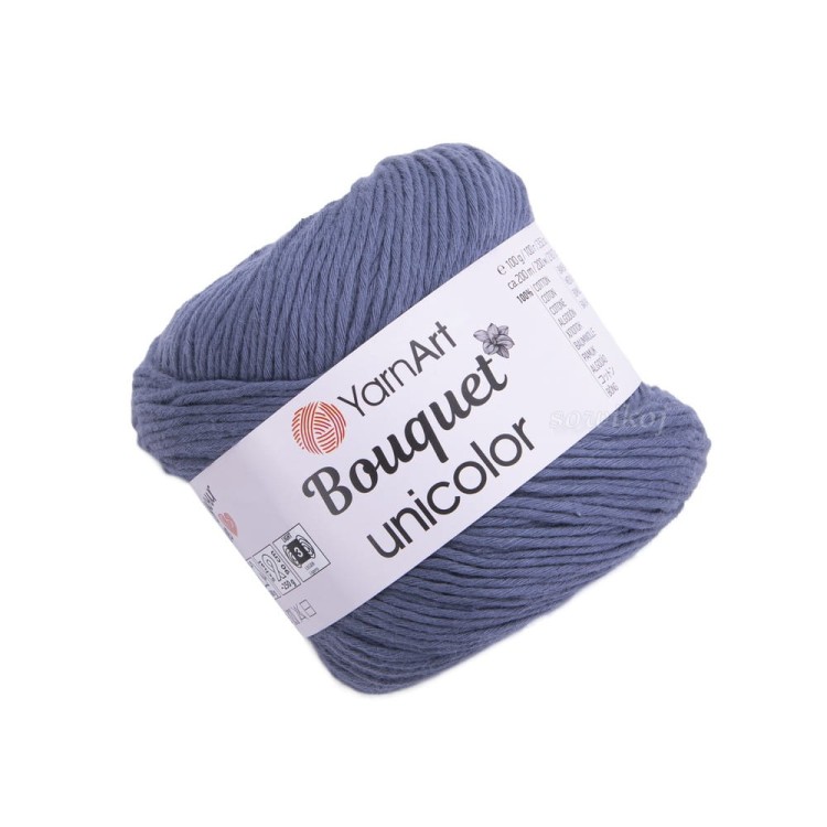 Włóczka bawełniana w stalowym kolorze - Bouquet unicolor