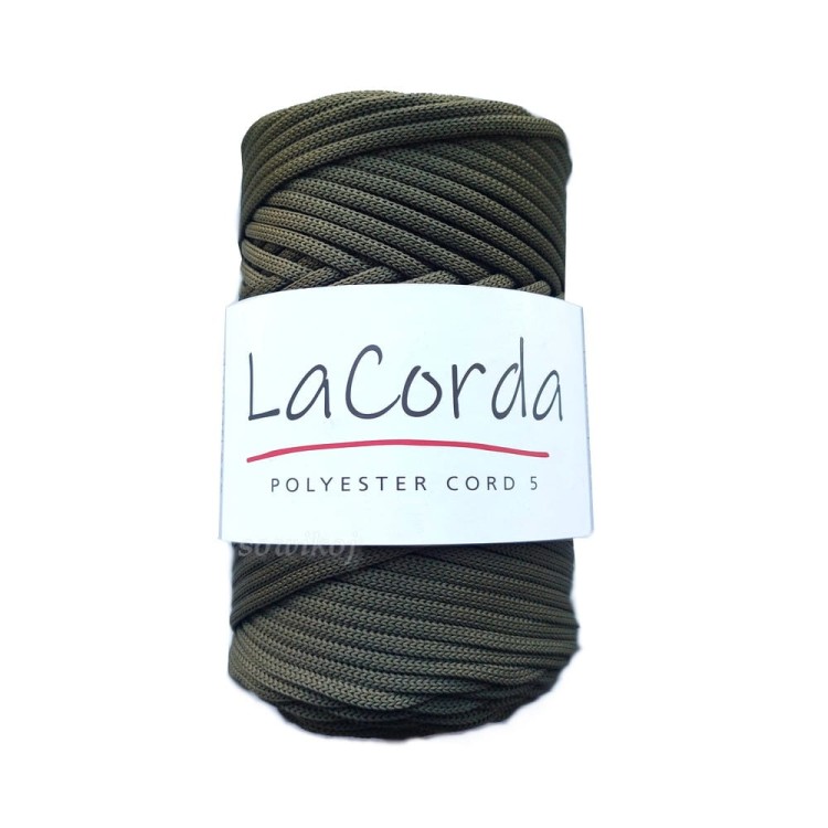 Sznurek polyestrowy płaski 5mm  polyester Cord 5 kolor khaki 710.