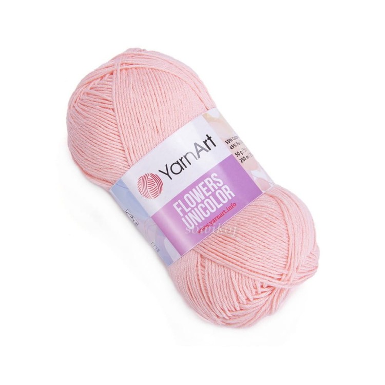 Miękkie włóczki YARNART FLOWERS UNICOLOR łososiowy róż 734.
