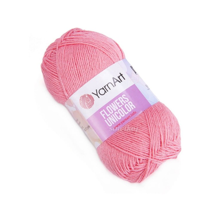 Miękka włóczka YARNART FLOWERS UNICOLOR kolor 735.koralowy róż