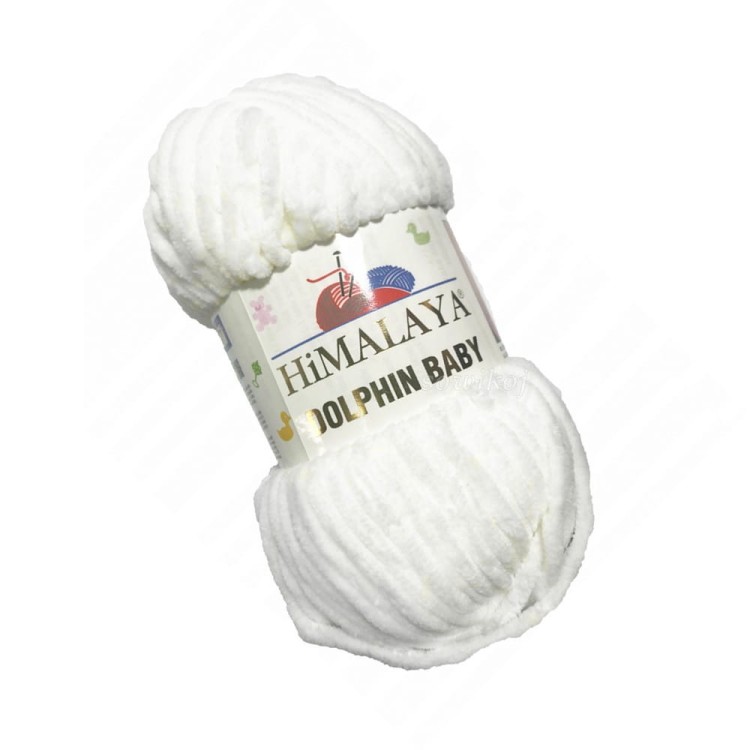 Miękka włóczka Himalaya Dolphin Baby w kolorze białym niczym wełna
