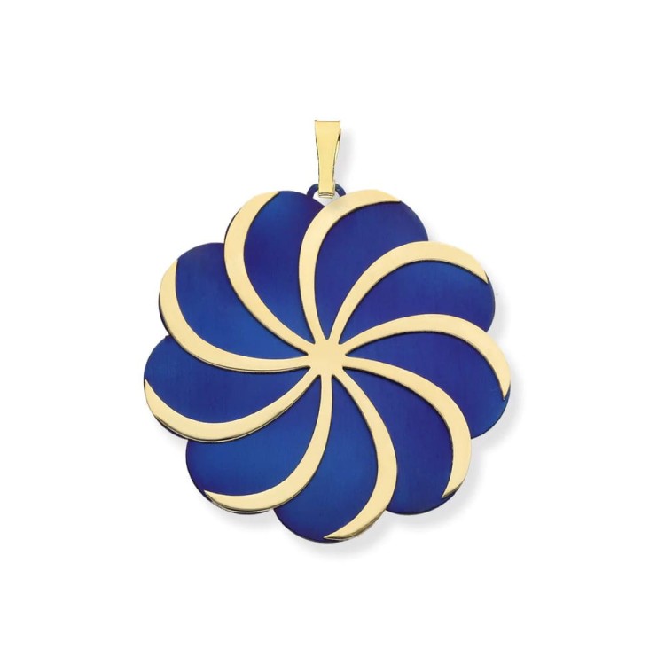 Swirl - wisiorek srebrny z kobaltowym tytanem  - zawieszka do łańcuszka