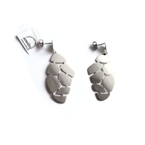 Duże srebrne kolczyki - płatki wiszące - srebro925