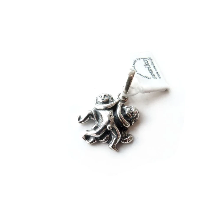 Znak zodiaku - bliźnięta - srebrna przywieszka do łańcuszka