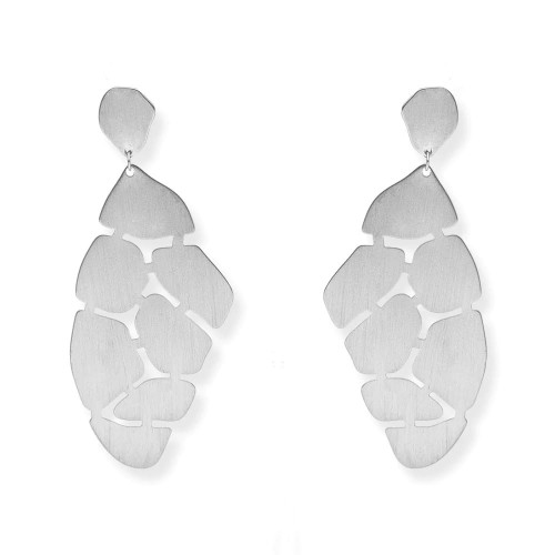 Plastry srebrne kolczyki płatki na wkrętkach