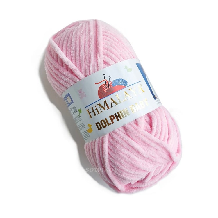miękka włóczka na kocyk dla dziecka Himalaya Dolphin lekki jasny różowy kolor 319