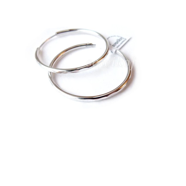 Srebrne rodowane kolczyki koła 3,3 cm