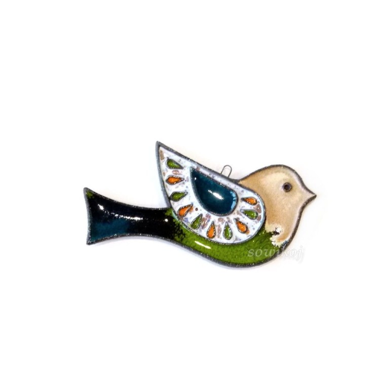 KOlorowe ptaszki ceramiczne do powieszenia