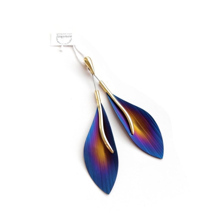 Srebrna pozłacana zawieszka do łańcuszka - tytanowe kalie