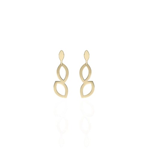 Delikatne kolczyki srebrne pozłacane na wkrętki lekko wiszące markizy - pestki - srebro 925