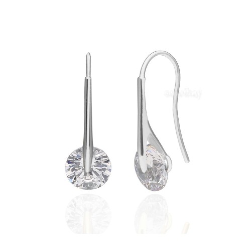 Kolczyki srebrne rondelle kryształki