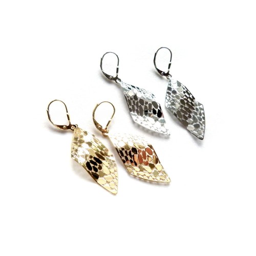 Kolczyki srebrne wiszące z angielskim zapięciem dwie wersje wykończenia