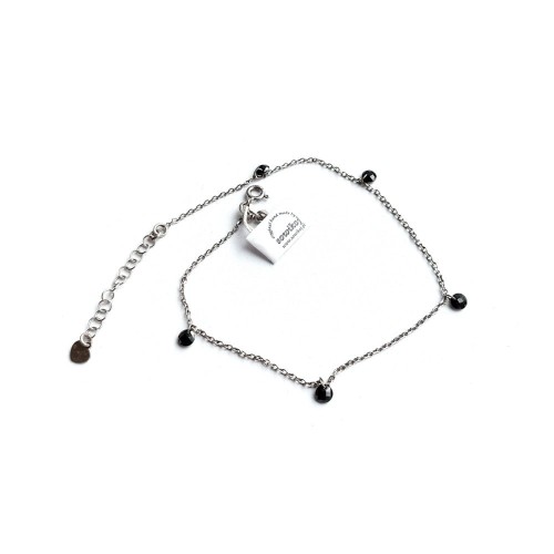 Bransoletka na nogę z czarnymi kryształkami