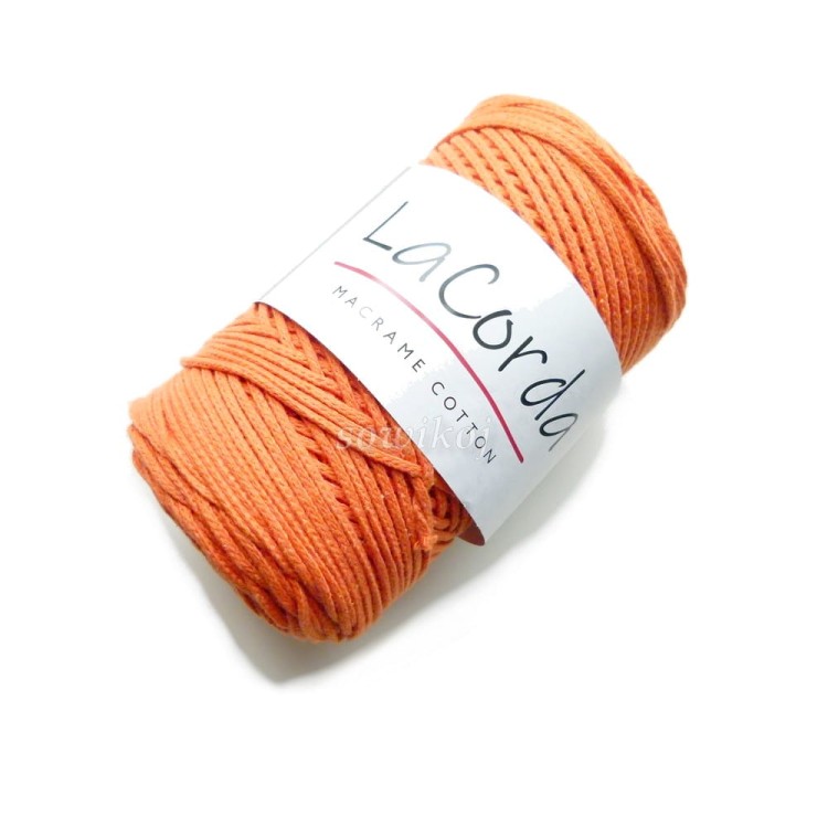 Sznurek bawełniany bez rdzenia 3mm kolor pomarańczowy 360.