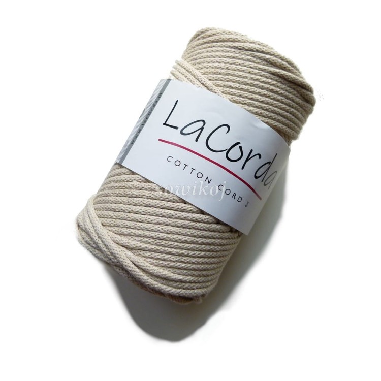 Sznurek bawełniany z rdzeniem bawełnianym  kolor beż jasny - sprany len kol.180