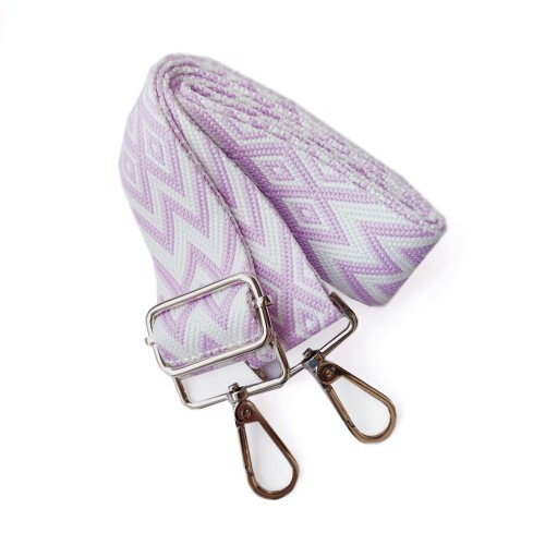 Parciany pasek biało fioletowy - idealny do torebek