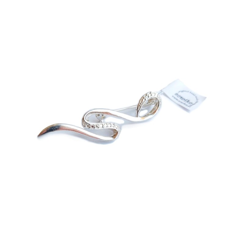 Srebrna broszka w kształcie węża - wąż - srebro białe 925