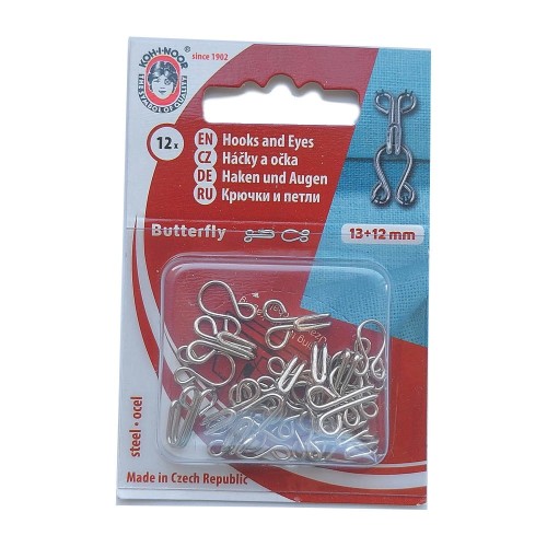 Haftki większe - koniki odzieżowe  srebrny nikiel