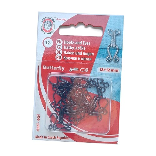 Haftki - koniki odzieżowe czarne większe