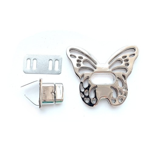 Zestaw elementów - zamek do torebki w kształcie ażurowego motyla