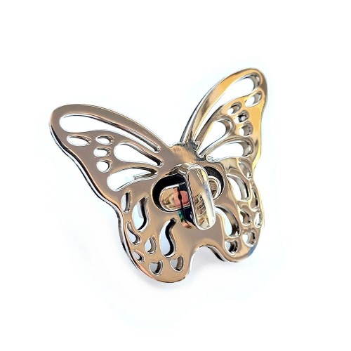 Złoty zamek ażurowy motyl - zapięcie do torebki